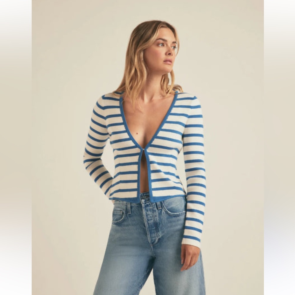 Favorite Daughter Blue and White Striped Sweater